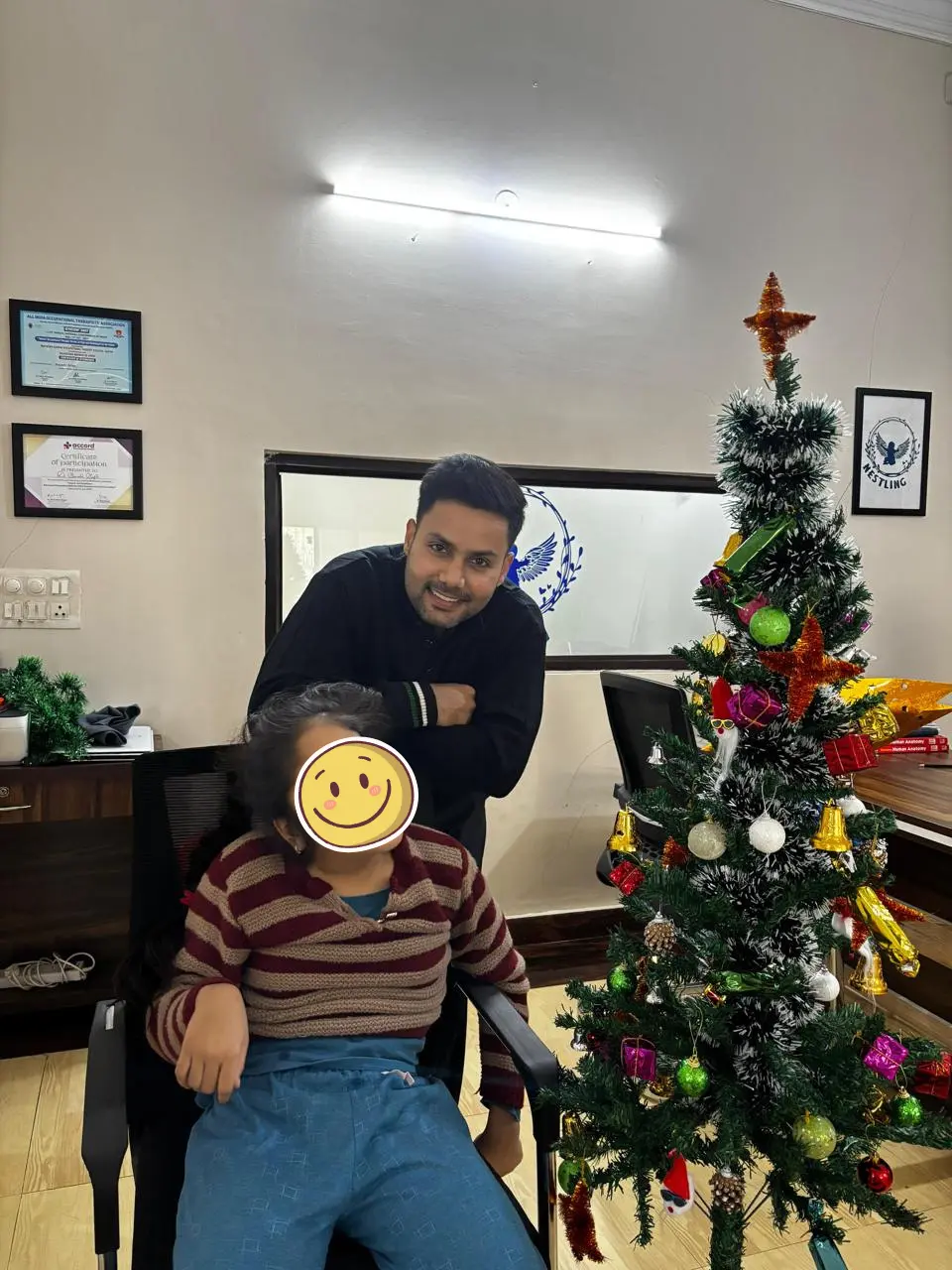 Dr Saurabh Singh with a child