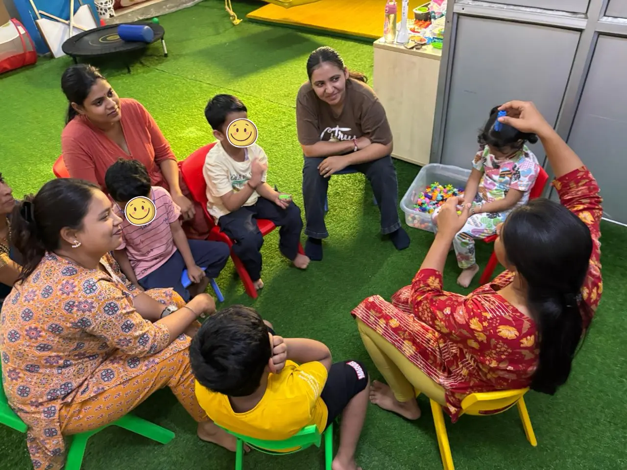 Children doing yoga/stretching