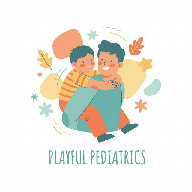 Therapist playing with child illustration